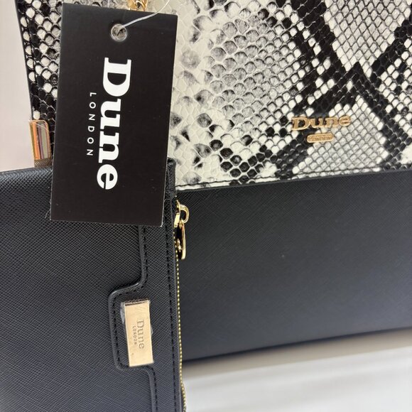 Dune London- Black/White Animal Print & Red Satchel & Wallet- Designer - NWT - Picture 5 of 10